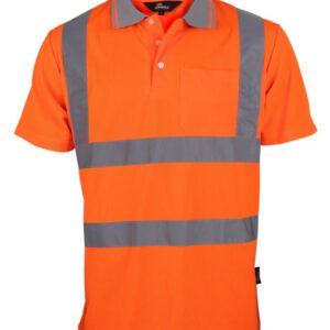 Vizwell VWPS03-B Warnschutz Poloshirt orange